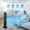 Oscillating Tower Fan with Remote, Electric Standing Tower Fan Floor Fan for Bedroom Indoor Office and Home Use,Quiet Cooling Portable Bladeless Tower Fans, 30 inchs, Black Tower Fan - Image 2
