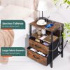 Yoobure Nightstand with Charging Station, Small Night Stand with Fabric Drawers and Storage Shelf for Bedrooms, Small Spaces, Bedside Table with USB Ports & Outlets - Image 6