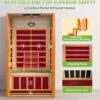 Real Relax Infrared Sauna for Home, Home Indoor Sauna for up to 2 People, with Near Zero Emf Infrared Lighting, 1640w, 9 Chromo Therapy Lights, Canadian Hemlock Wood Sauna - Image 3