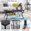 VECELO 3 Pieces Living Room Table Sets, Coffee and End Tables with Open Storage Shelves for Apartment, Home Office, Small Space, Easy Assembly, Black - Image 3