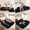 104" Cloudy Sectional L Shaped Couch for Living Room, No Assembly Required, Modular Comfy Sofa with Deep Seat, Fluffy Couch with Sleeper Chaise for Apartment Lounge (Black) - Image 8