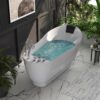 Empava 59 Inch Freestanding Whirlpool Tub - Acrylic Jetted Bathtub-Deep Concave Back, Tapered Interior,ETL Certified - Image 6