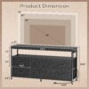 Huuger LED TV Stand for Bedroom, 47 Inch Dresser with Power Outlets, Entertainment Center for 55, 50, 43 Inch TV, 6 Drawer Dresser for Bedroom, Chest of Drawers with Open Shlef, PU Leather, Black - Image 2