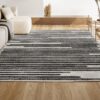 JONATHAN Y MOH207A-8 Khalil Modern Berber Stripe Indoor Farmhouse Area-Rug Bohemian Minimalistic Striped Easy-Cleaning Bedroom Kitchen Living Room Non Shedding, 8 X 10, Cream,Black - Image 3
