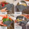 Kitchen Gizmo Snap N' Strain - Silicone Pasta Strainer Clip-On for Pots and Pans - Heat Resistant Colander for Vegetables and Noodles - Kitchen Gadgets for Cooking - Space-Saving Design - Grey - Image 9