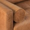 POLY & BARK Cognac Tan Brown Leather Couch - 88.5" Mid Century Leather Sofa with 2 Bolsters - Full Grain Camel Leather Couch - Feather-Down Topper On Seating Surface - Pure-Aniline Italian Leather - Image 8