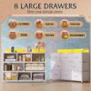 WLIVE Led Dresser for Bedroom, White Dresser TV Stand for Bedroom with LED Lights and Power Outlet, Wide Chest of Drawers for Hallway, 8 Fabric Drawers for Living Room and Entryway, Easy to Assemble - Image 5
