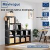 Mavivegue Book Shelf, 12 Cube Storage Organizer, DIY Bookcase, Metal Bookshelf,Tall Book case for Bedroom, Living Room,Office,Closet, Black Cubicle Rack - Image 9