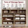 Rovaurx 9 Drawers Dresser for Bedroom, Boho Chest of Drawers with Metal Handles, Wooden Storage Organizer with Rattan Drawers for Closet, Living Room, Hallway, Natural RDG009M - Image 4
