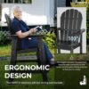FRUITEAM Tall-Adirondack-Chair, Weather-Resistant High Adirondack Chair Balcony Deck Chair, Recycled HDPE Bar Stool, 350-lbs Capacity - Image 4