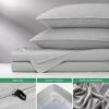 King Sheets by Pure Bamboo, Genuine 100% Organic Viscose Derived from Bamboo Bed Sheet Set, Luxuriously Soft & Cooling, Double Stitching, Lifetime Quality Promise (King, Silver Pearl) - Image 6