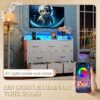 WLIVE Led Dresser for Bedroom, White Dresser TV Stand for Bedroom with LED Lights and Power Outlet, Wide Chest of Drawers for Hallway, 8 Fabric Drawers for Living Room and Entryway, Easy to Assemble - Image 4