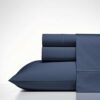Nautica - King Sheets, Cotton Sateen Bedding, 400 Thread Count, Silky Smooth & Wrinkle Resistant (Regatta Navy, King) - Image 2