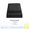 Queen Size Bed Sheets - Breathable Luxury Sheets with Full Elastic & Secure Corner Straps Built In - 1800 Supreme Collection Extra Soft Deep Pocket Bedding Set, Sheet Set, Queen, Black - Image 3