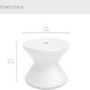 Ledge Lounger in-Pool Side Table with Umbrella Hole (White) - Image 3