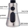 Hibbent Pull Down Spray Head for Kitchen Faucet, 3-Function Spray Nozzle with 15 Adapters, Sink Faucet Head Replacement Compatible with Moen, American Standard, Delta, Kohler Faucets, Brushed Nickel - Image 4