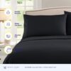 Queen Size Bed Sheets - Breathable Luxury Sheets with Full Elastic & Secure Corner Straps Built In - 1800 Supreme Collection Extra Soft Deep Pocket Bedding Set, Sheet Set, Queen, Black - Image 2