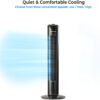 Comfort Zone Tower Fan for Bedroom, 32 inch, 3 Speeds, 90 Oscillation, Bladeless Indoor Fan, Built in Carry Handle, Portable Stand Fan, Black - Image 8