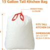 Amazon Basics Scented Trash Bags, Tall Kitchen Drawstring, Clean Fresh Scent, 13 Gallon, 200 Count, Pack of 1 - Image 3