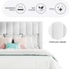 SHA CERLIN Full Bed Frame/Velvet Upholstered Platform Bed Frame with Headboard/Strong Wood Slats Support/Mattress Foundation/No Box Spring Needed/Easy Assembly/White - Image 6