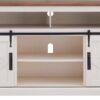 OKD Farmhouse TV Stand for 65+ Inch TV, 33" Tall Highboy Entertainment Center w/Sliding Barn Door, Rustic Media Console w/Storage Shelves, Wood Television Stand for Living Room, Antique White - Image 7