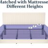 King Size Bed Frame,King Size Platform Bed Frame and Velvet Upholstered Headboard with Strong Wood Slats, Box Spring Optional, Mattress Foundation, Easy Assembly Beige - Image 7