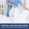 4 Pack Fitted Hospital Bed Sheets with Elastic All Around for a Cotton Rich Soft Knitted Jersey Sheet, 36” x 84” x 12” - Image 2