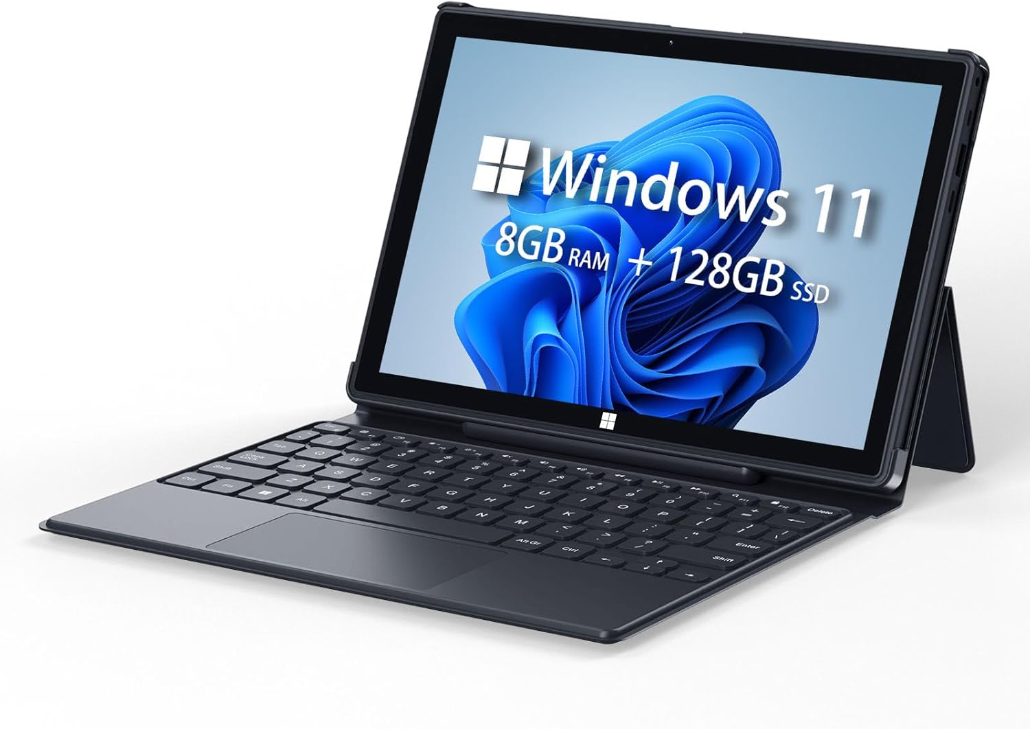 ADREAMER 10.1" Windows 11 Tablet 8GB RAM Quad-Core CPU Windows Tablet with Keyboard 5G WiFi FHD Display USB 3.0 Micro HDMI Dual Cameras.