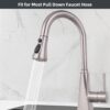 Hibbent Pull Down Spray Head for Kitchen Faucet, 3-Function Spray Nozzle with 15 Adapters, Sink Faucet Head Replacement Compatible with Moen, American Standard, Delta, Kohler Faucets, Brushed Nickel - Image 7