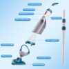 Pool Vacuum for Above Ground Pool with a Telescopic Pole, Running time up to 1H, T403 Handheld Rechargeable Pool Cleaner with Powerful Suction up to 18.5 gallons/min, Ideal for Leaves, Debris - Image 7