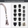Hibbent Pull Down Spray Head for Kitchen Faucet, 3-Function Spray Nozzle with 15 Adapters, Sink Faucet Head Replacement Compatible with Moen, American Standard, Delta, Kohler Faucets, Brushed Nickel - Image 6