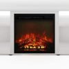 Furinno Jensen Open Storage Fireplace Entertainment Center for TV up to 70 Inch with Stainless Steel Tubes, White Oak/Chrome - Image 4