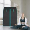 Smartmak Far Infrared Sauna, Full Body One Person Portable SPA Set with Time & Tempreture Remote Control, Heating Foot Pad and Foldable Reinforced Chair (L 27.6’’ x W 31.5’’ x H 37.8’’) - Black - Image 6