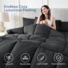 Sasttie Queen Comforter Set, 7 Pieces Bed in a Bag Queen, Complete Bedding Set Includes Grey Comforter, Flat Sheet, Fitted Sheet, Pillowcases and Pillow Shams, Dark Grey - Image 4