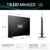 Hisense 55" Class U6 Series Mini-LED 4K UHD Smart Fire TV (55U65QF, 2025 Model) - QLED, Native 144Hz, HDR10+, Dolby Vision IQ, Dolby Atmos, Game Mode Pro, ALLM, Alexa Built in, Black - Image 2