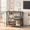 Sofa Table, Industrial Console Table, 3-Tier Narrow Side Table with Open Shelves, Foyer Table for Entryway, Hallway, Kitchen, Living Room and Bedroom, Easy Assembly, Rustic Brown CTHR8001Z - Image 3