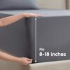 Nestl Split King Sheets for Adjustable Beds - 5 Piece Split King Sheets Set, Deep Pocket, Hotel Luxury, Extra Soft, Breathable and Cooling, Dark Grey Split King Bed Sheets - Image 4