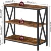 Sofa Table, Industrial Console Table, 3-Tier Narrow Side Table with Open Shelves, Foyer Table for Entryway, Hallway, Kitchen, Living Room and Bedroom, Easy Assembly, Rustic Brown CTHR8001Z - Image 2