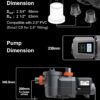 2.5HP In/Above Ground Swimming Pool Variable Speed Pool Pump, 10567GPH, Digital Control Timer for Auto Operation, Extra Quiet, Energy Efficient, Large Filter Basket, 220V - Image 6
