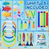 YUJUN 35PCS Pool Diving Swimming Toys, Summer Underwater Game Toys with Pool Fishes Dive Sticks Rings Gems Storage Bag for Kids Swim Birthday Party Favors - Image 2
