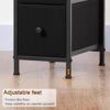 Narrow End Tables Living Room Set of 2 with Charging Station, Skinny Side Table with Fabric Drawers, Slim Nightstand for Bedroom, Small Spaces, Couch, Black, HETNDP03BK - Image 9