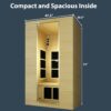 JNH Lifestyles Joyous Flex 2 Person Low EMF Far Infrared Sauna with Reversible Door - Image 4