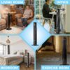 Comfort Zone Tower Fan for Bedroom, 32 inch, 3 Speeds, 90 Oscillation, Bladeless Indoor Fan, Built in Carry Handle, Portable Stand Fan, Black - Image 4