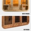 Customize Outdoor Sauna 6-10 Person, Canadian Pine, Hemlock, Red Cedar Sauna, with Porch Option, Glass Window Option, Wood Burning Stove or Harvia Heater with Rocks, Extra Large Home Sauna (0-195 °F) - Image 2