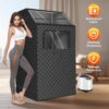Upgraded Portable Steam Sauna, Portable Sauna Box for Home, Home Sauna Tent Full Body, 1200W 3L Steam Generator, 99 Minute Timer, Folding Chair, Remote Control Included(Black) - Image 5