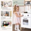 Tiny Land Play Kitchen for Kids, Wooden Kids Play Kitchen Playset Chef Pretend Play Set for Toddlers with Real Lights & Sounds, Toys Kitchen with 18 Pcs Toy Food & Cookware Accessories - Image 2