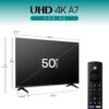 Hisense 50" Class A7 Series 4K UHD Smart Fire TV (50A7NF) - Wide Color Gamut, HDR10+, Dolby Vision, Dolby Atmos, AI Sports Mode, Game Mode, ALLM, Alexa Built in with Voice Remote, Streaming TV, Black - Image 2