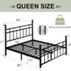 Feonase Queen Metal Platform Bed Frame with Victorian Classic Iron-Art Headboard & Footboard, Steel Slats Support, 12" Under Bed Storage, No Box Spring Needed, Noise-Free, Black - Image 2
