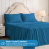Twin Sheets Set, 3 Pieces Hotel Luxury Soft Microfiber Bed Sheets Set, Up to 16" Deep Pockets, Oeko-Tex Sheets with Elastic, Breathable, Wrinkle Free (Peacock Blue,Twin) - Image 5