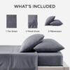 Bedsure Cooling Queen Sheet Set, Blend of Rayon Derived from Bamboo Sheets, Breathable Soft & Silky, GentleSoft™ Hotel Luxury Bedding Set, Deep Pocket Bedsheets for Hot Sleepers - Dimgray - Image 5